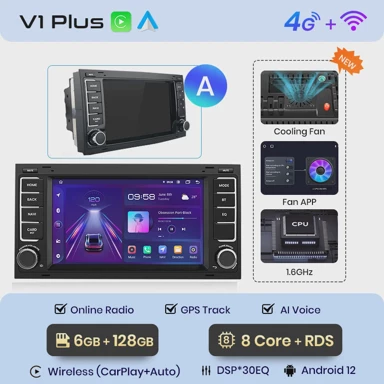Multimedia pametni sustavi za automobile,VW Touareg Multivan T5 Transporter,2004-2009,V1 Plus,6GB,128GB