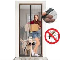 NIKCORP magnetni komarnik za balkonska vrata 85 x 220 cm, crni