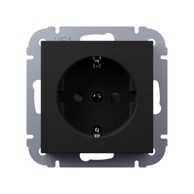 Utičnica podžbukna sa zaštitom crna I700
