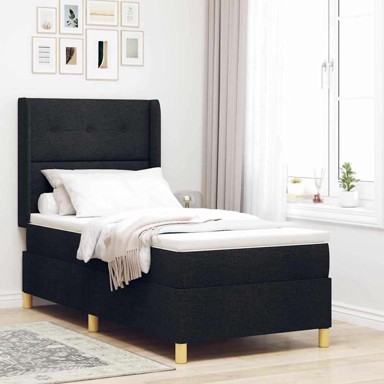 Boxspring krevet s madracem, 100x200 cm, crni
