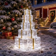 Božićne svjetleće kutije na slaganje, 250 LED lampica