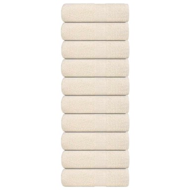 Ručnici za pranje 10 kom krem 30 x 30 cm 360 gsm 100 % pamuk
