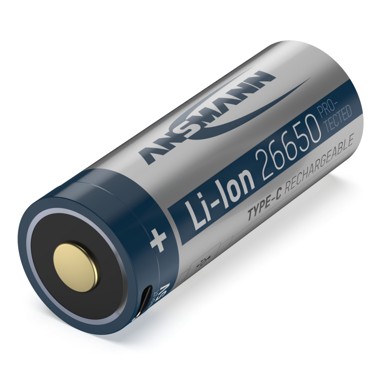 ANSMANN Baterija Li-Ion 26650, 5100mAh, 3.6V, Micro-USB socket