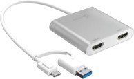 J5CREATE Adapter JCA365, USB-C na Dual HDMI, s USB-A, 4K+2K