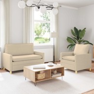Set sofa 2 kom od tkanine, krem
