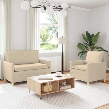 Set sofa 2 kom od tkanine, krem