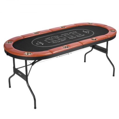 VEVOR Poker stol za 8 igrača sklopivi, crni