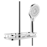 WENKO Kupaonska polica Libertà samodržeća plastična, sjajno srebrna