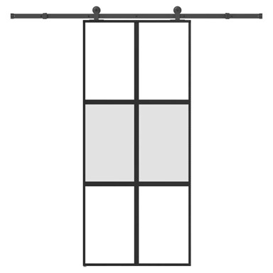 Klizna vrata s priborom 90 x 205 cm kaljeno staklo i aluminij rešetke 3 x 2 mat i prozirno