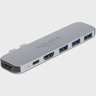 DELOCK USB hub za MacBook 87753, Dual HDMI 4K, PD