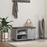 Klupa za hodnik s jastukom 80x38x46 cm, siva sonoma
