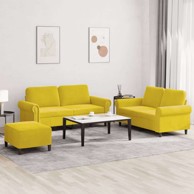 Set sofa 3-dijelni s osloncem za noge, žuta