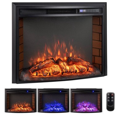 NORTHIX Električni kamin grijač, 1500 W, s daljinskim upravljačem, crni