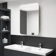 LED kupaonski ormarić s ogledalom boja hrasta 60 x 11 x 80 cm