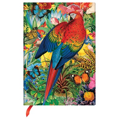 PAPERBLANKS Notes PB9306-0, s gumicom, crte, Midi, 13 x 18 cm, 72 lista, Tropical Garden