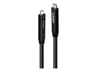 LINDY Kabel Hybrid USB-C na USB-C, 15 m, 10 Gbps, 4K 144Hz, 60W