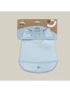 INTERBABY Silikonski podbradak za bebe Blue Grey, plava