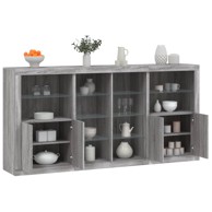 Komoda s LED svjetlima boja sivog hrasta 202x37x100 cm