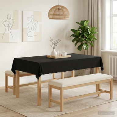 Tkanina za stol pravokutna 140 x 200 cm, tamnosiva