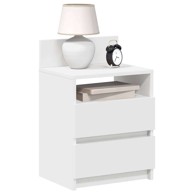 Noćni ormarić s 2 ladice 1 kom 40x33x60 cm, bijeli