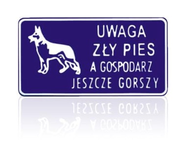 Ploča 15*29 cm upozorenje: zločesti pas i još gori vlasnik, tablica D STR. 12