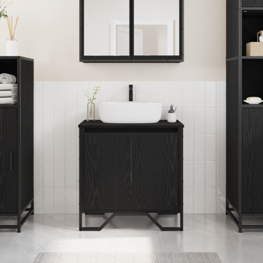 Ormar za lavabo-umivaonik, 60x35x60 cm, crni hrast, kompozitno drvo