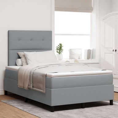Box Spring krevet s madracem, svjetlosivi, 120x200 cm