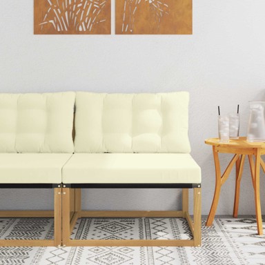 Srednja sofa za van s jastukom 79 x 83 x 73 cm, čelik, bijela