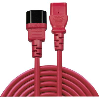 LINDY Kabel za napajanje 30477, C14-C13, 1 m, crna, crvena