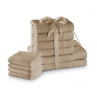 RESTILO Bež pamučni set ručnika 10 kom od frotira Amari