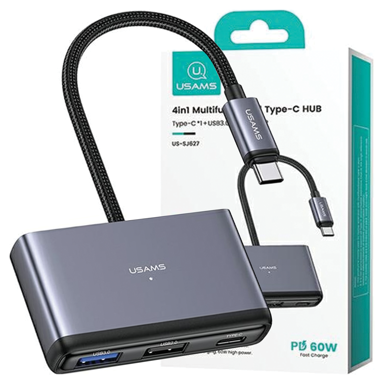 USAMS Hub adapter 4-u-1, 2 x USB 2.0, USB 3.0, USB-C