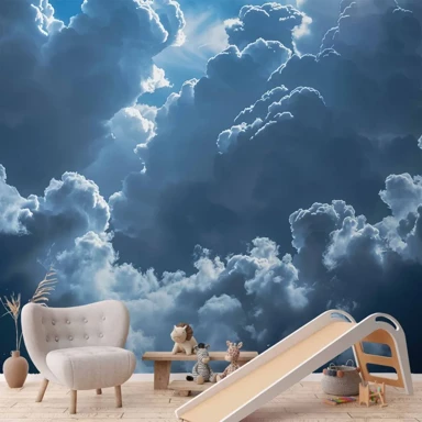 Foto tapeta Živopisan prizor, sunce u borbi s oblacima, 200x140 cm