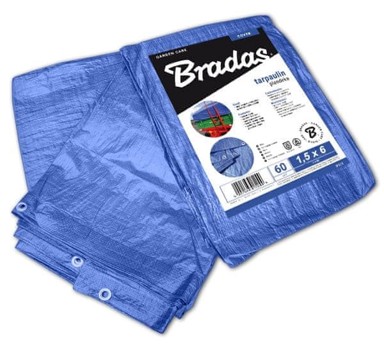 BRADAS Ojačana cerada za navlaku 1,5 x 6 m, 60 g/m², zaštitna, plava