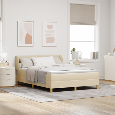 Box Spring krevet s madracem, krem, 140x200 cm