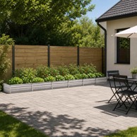 Povišeni vrtni krevet 480 x 80 x 24 cm, pocinčani čelik, srebrna