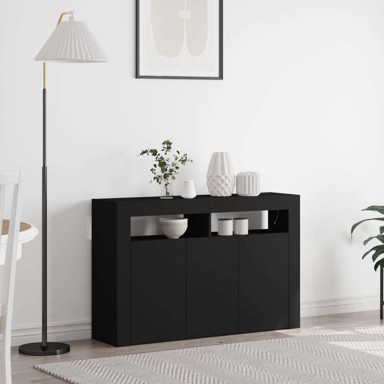 Sideboard, 116x30x75 cm, inženjersko drvo, crni