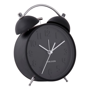 KARLSSON Budilica Iconic ø 11 cm, crna