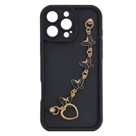 MAXMOBILE Maskica za iPhone 16 Pro, Silicone Candy, s ručkom, leptiri