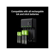 GREEN CELL Punjač VitalCharger s 4 baterije AAA 800 mAh Ni-MH, crni