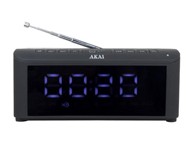 AKAI Digitalna budilica ACRB-1000, FM radio, BT, USB, bežično punjenje, crni