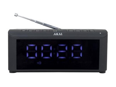 AKAI Digitalna budilica ACRB-1000, FM radio, BT, USB, bežično punjenje, crni