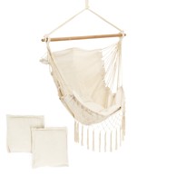 Viseća vrtna stolica s jastucima, bijela