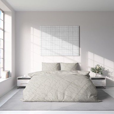 ESSENZASLEEP Posteljina Adela, 200 x 200 cm, bež cvijeće