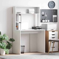 Stol s policom bijelo 91 x 50 x 149 cm konstruirano drvo  