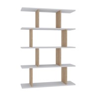 KALUNE DESIGN Bijela polica za knjige u dekoru hrasta 90x127 cm Harmon 