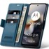 OVERBOARD Futrola za Motorola Moto G56 5G, sjajna Litchi, novčanik s preklopom, plava