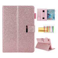 NIKCORP Preklopna torbica za iPad Mini 6 (2021) novčanik futrola sa stalkom i utorima za kartice, roza sa šljokicama