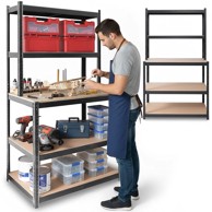 HUMBERG Metalna polica za radni stol 180 x 100 x 60 cm, crna, HR-855