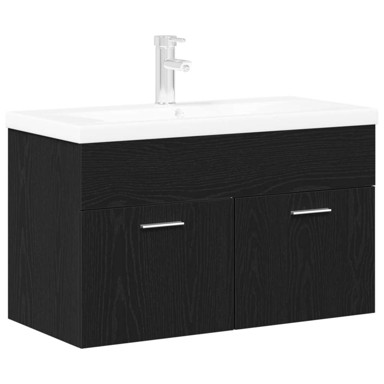 Ormar za lavabo-umivaonik, crni hrast, konstruirano drvo