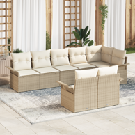 Set od 8 komada vrtnih sofa s jastučićima poli ratan, akacija, bež